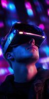 VR fun in bright lights photo