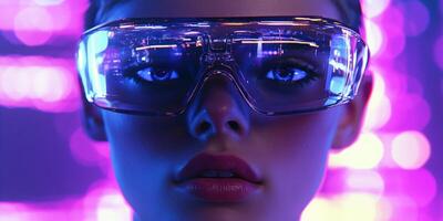 Futuristic VR exploration glasses photo