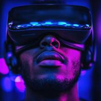 Colorful virtual reality exploration photo
