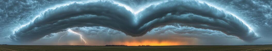 A large storm cloud with lightning and a heart shape photo