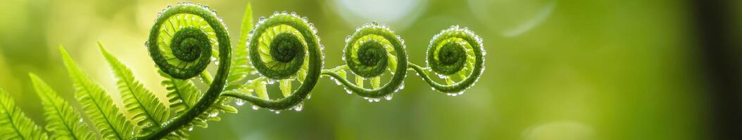 Fern fronds unfolding up close photo