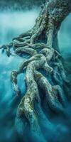 Roots in water create serenity photo