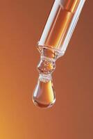 Effective hair growth serum drop in clear pipette photo