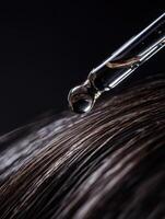 Effective hair growth serum in action with precision dropper photo