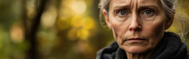 Exploring emotions during perimenopause journey in nature photo