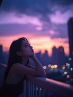 Evening contemplation during perimenopause transition photo