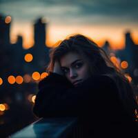 Emotions at dusk during perimenopause transition photo