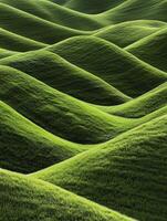A green field with many hills and hills photo
