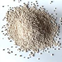 Psyllium husk granules spread across a surface photo
