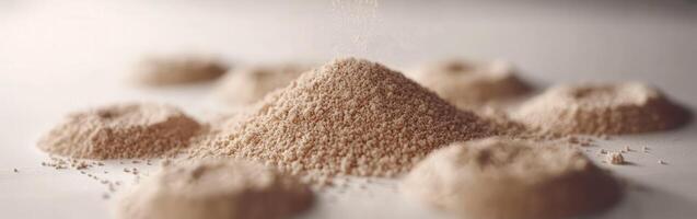 Psyllium powder on a surface with different piles photo