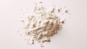 Psyllium powder spread on a clean surface for dietary use photo