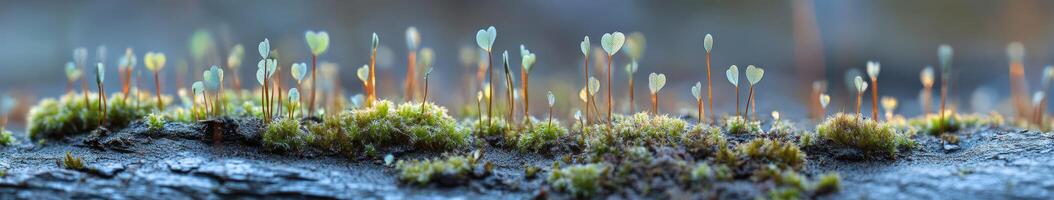 New plant sprouts emerging in a natural setting photo