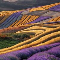 Vibrant lavender fields create a stunning landscape photo