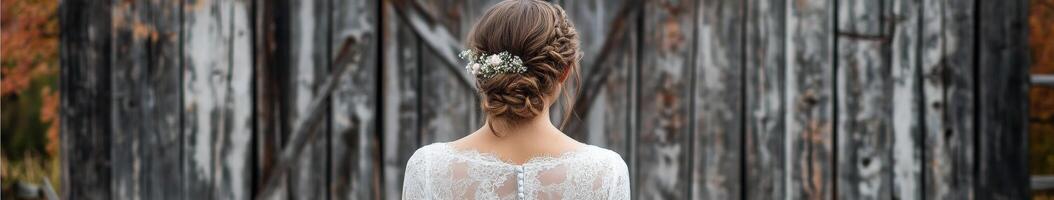 Boho braids complement elegant bridal style outdoors photo