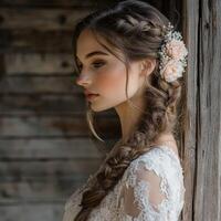 Elegant boho braids with floral accents for a timeless look photo