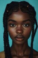 Boho braids create a stunning look for a summer portrait photo
