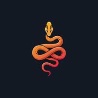 Stylized Snake Illustration Coiled Against Dark Background Perfect for Graphic Design vector