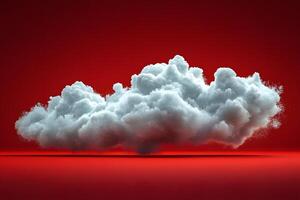 Surreal Floating Cloud on Dynamic Red Background for Conceptual Art and Design photo