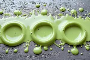 Green Paint Texture with Circular Patterns for Creative Design and Backgrounds photo