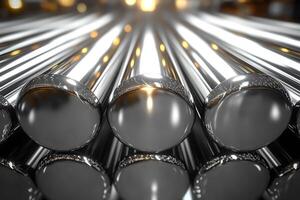 Shiny Metal Rods with Reflective Surface in Industrial Setting for Modern Design photo