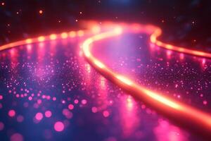 Neon Pathway Futuristic Abstract Background for Digital Design photo