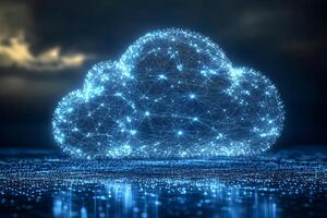 Digital Cloud Network Futuristic Technology and Data Connectivity Visualization photo