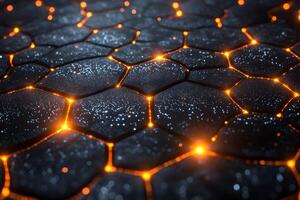 Glowing Abstract Hexagonal Pattern with Sparkling Lights for Digital Designs photo