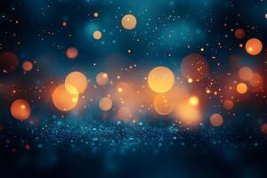 Sparkling Abstract Bokeh Lights on a Dark Background for Creative Design photo