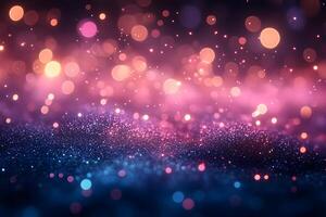 Shimmering Abstract Bokeh Background for Magical Design and Decoration photo