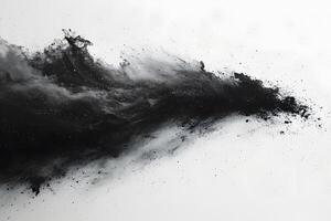 Abstract Black Ink Splash on White Background - Creative Design for Art and Media Projects photo