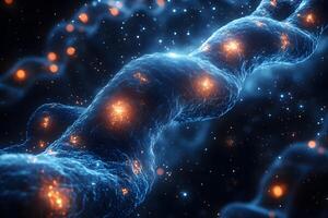 Cosmic Helix - Futuristic Space DNA Structure for Science Design and Innovation photo