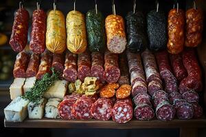 Assorted Gourmet Charcuterie with Cured Meats and Artisan Cheese Display photo