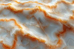 Abstract Onyx Stone Texture with Orange and White Layers for Interior Design and Art Projects photo