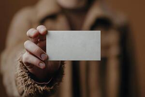 Blank Business Card Mockup for Professional Branding and Design Presentation photo