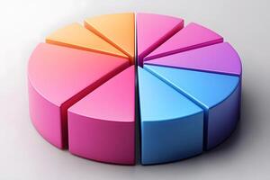 Colorful 3D Pie Chart Segments for Business Data Visualization Concepts photo