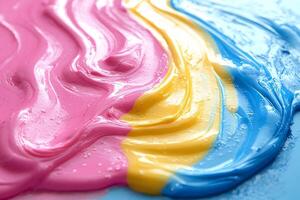 Vibrant Abstract Art with Swirls of Pink, Yellow, and Blue for Design Inspiration photo