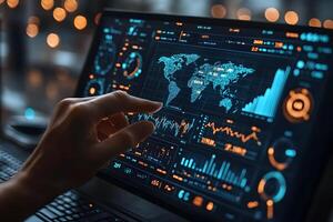 Interactive Data Analytics on a Digital Dashboard Display for Business Insights photo