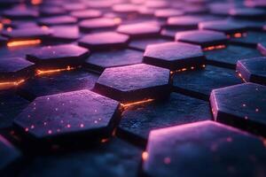 Futuristic Glowing Hexagonal Surface - Digital Tech and Innovation photo