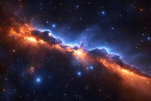 Cosmic Wonders Vibrant Nebula and Starry Sky in Outer Space photo