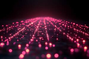 Futuristic Neon Landscape with Glowing Pink Lights for Digital Design photo
