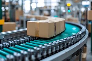 Efficient Logistics and Automation in Modern Package Distribution Warehouse photo
