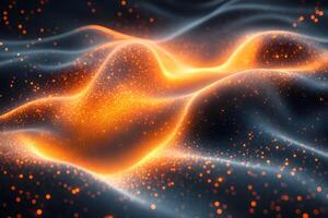Abstract Glowing Waves and Dots - Futuristic Digital Landscape for Modern Design photo