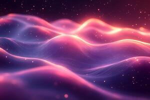 Abstract Cosmic Waves in a Futuristic Digital Landscape for Design and Technology Concepts photo