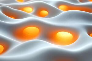 Abstract Organic Wave Patterns with Glowing Orbs - Modern Textural Design for Digital Art Prints photo
