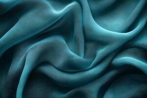 Abstract Texture of Flowing Blue Fabric for Design and Background photo