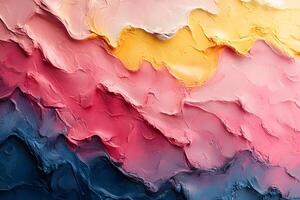 Abstract Textured Gradient Art - Pink, Yellow, and Blue Palette for Creative Design photo