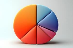 Colorful 3D Pie Chart with Gradient Segments for Data Visualization Design photo