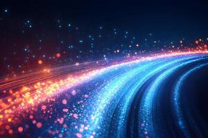 Futuristic Light Trails in Motion - Abstract Technology Background for Digital Design photo