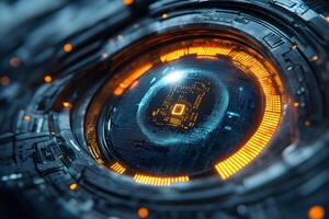 Futuristic Cyber Technology Digital Eye Circuitry for Innovative Design photo