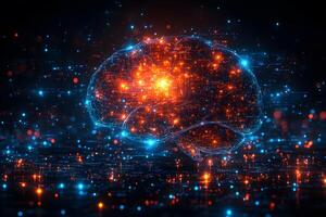 Futuristic Digital Brain Network Concept for Technological Innovation photo